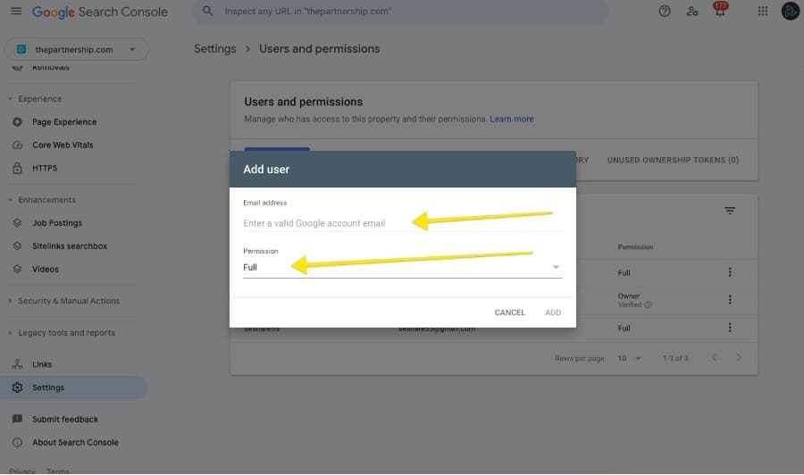 How to Add a User to Google Search Console 5