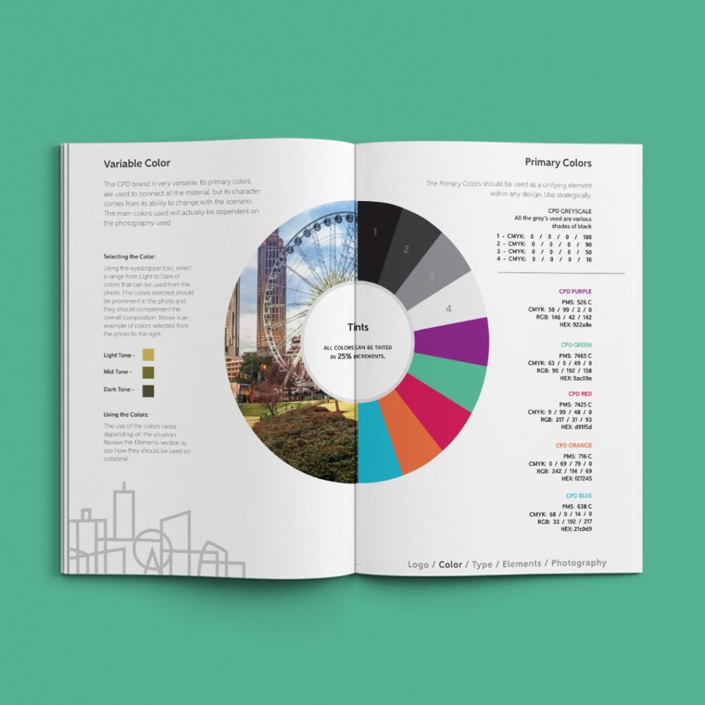 Centennial Park District color palatte