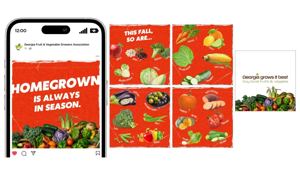 GFVGA social posts mock up on mobile device