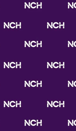 NCH logo pattern on purple background