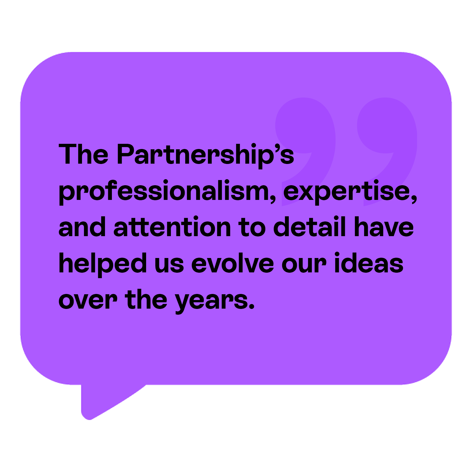 purple quotation box testimonial